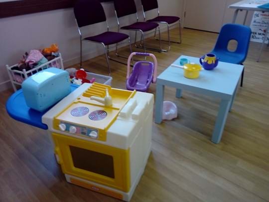 Play kitchen area at Tiddlywinks